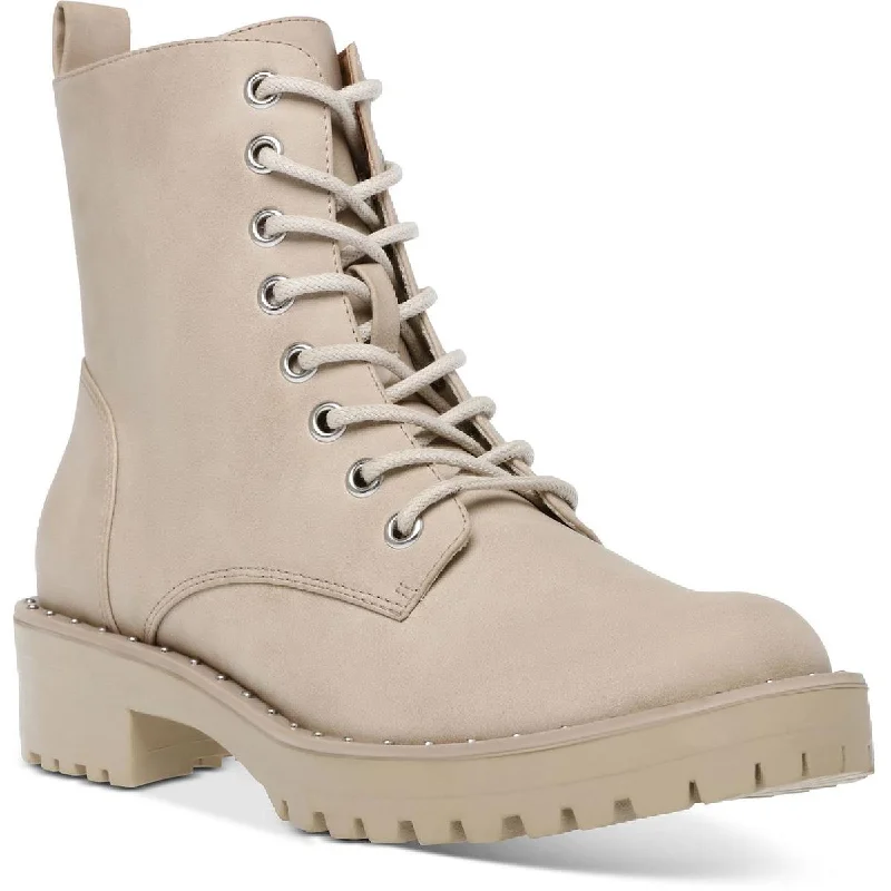 Boots with steady heel linings -DV By Dolce Vita Womens Opalus Zipper Lace Up Combat & Lace-up Boots