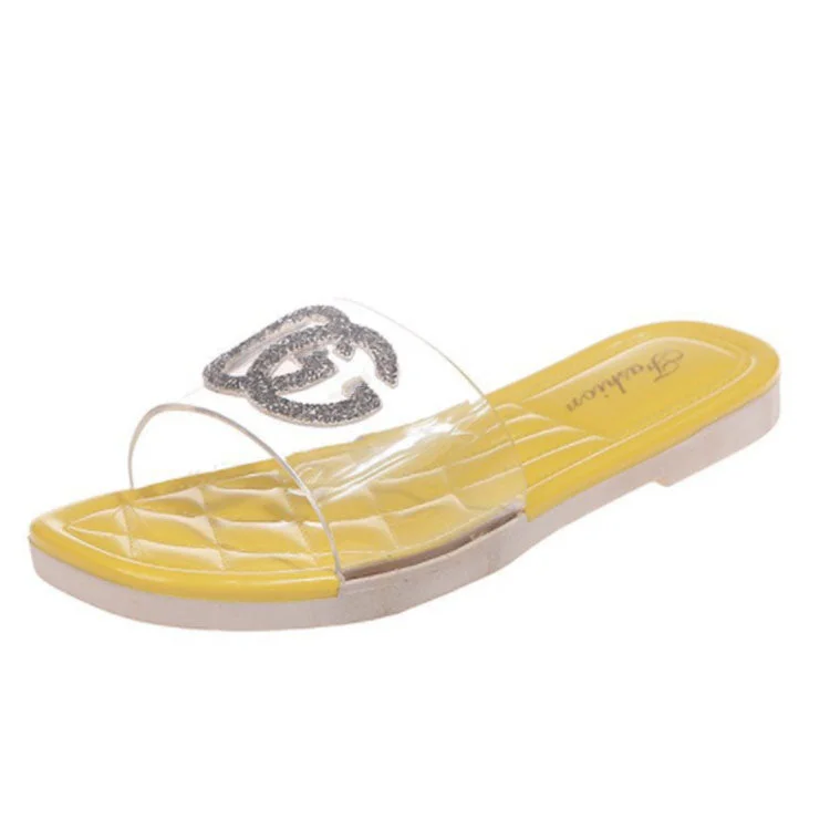 Slippers for long evenings -Designer slippers logo women's flat slippers PVC indoor slippers sandals