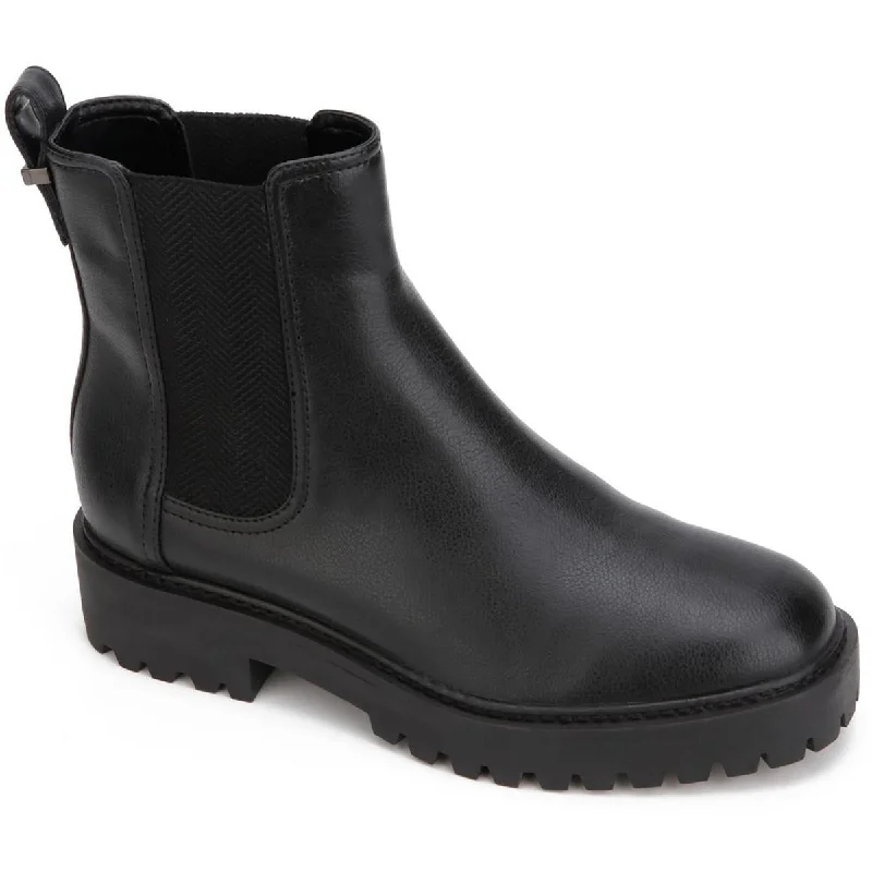 Boots with trendy heel overlays -Kenneth Cole Reaction Womens Salt Lug Chelsea Lug Sole Almond Toe Chelsea Boots