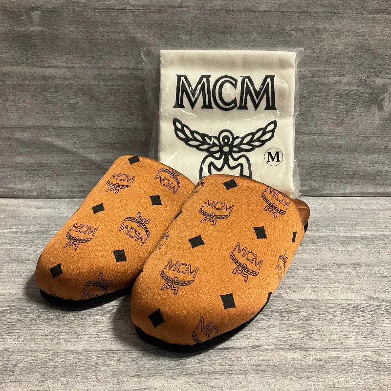 Slippers with plush insides -Slippers Luxury Designer By Mcm In Brown