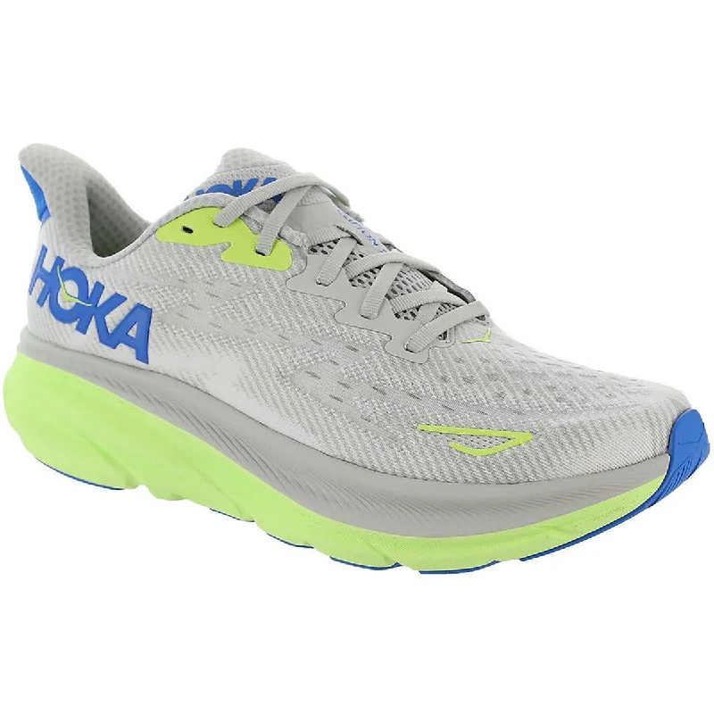 Running shoes for bumpy hikes -Hoka One One Mens Clifton 9 Knit Fitness Running & Training Shoes