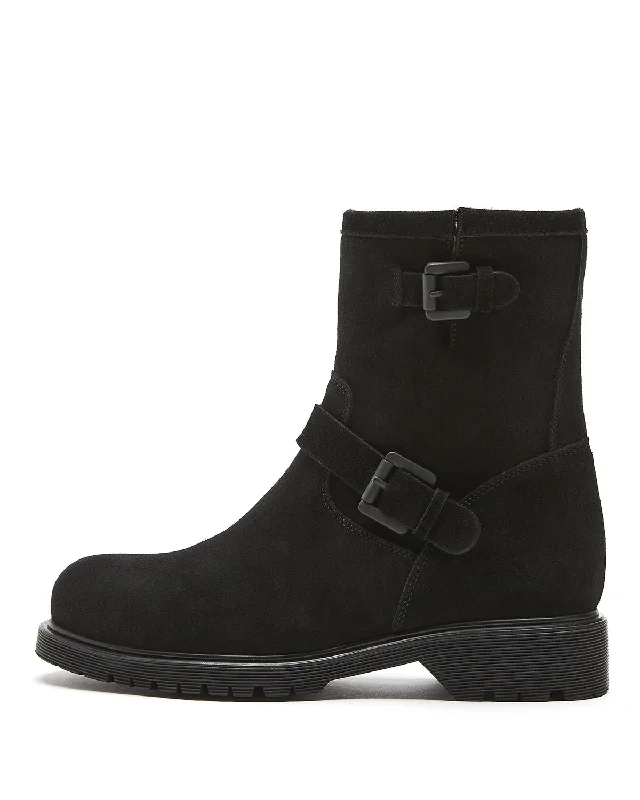 Boots with odor-proof interiors -Hanna Shearling Lined Boot | Black