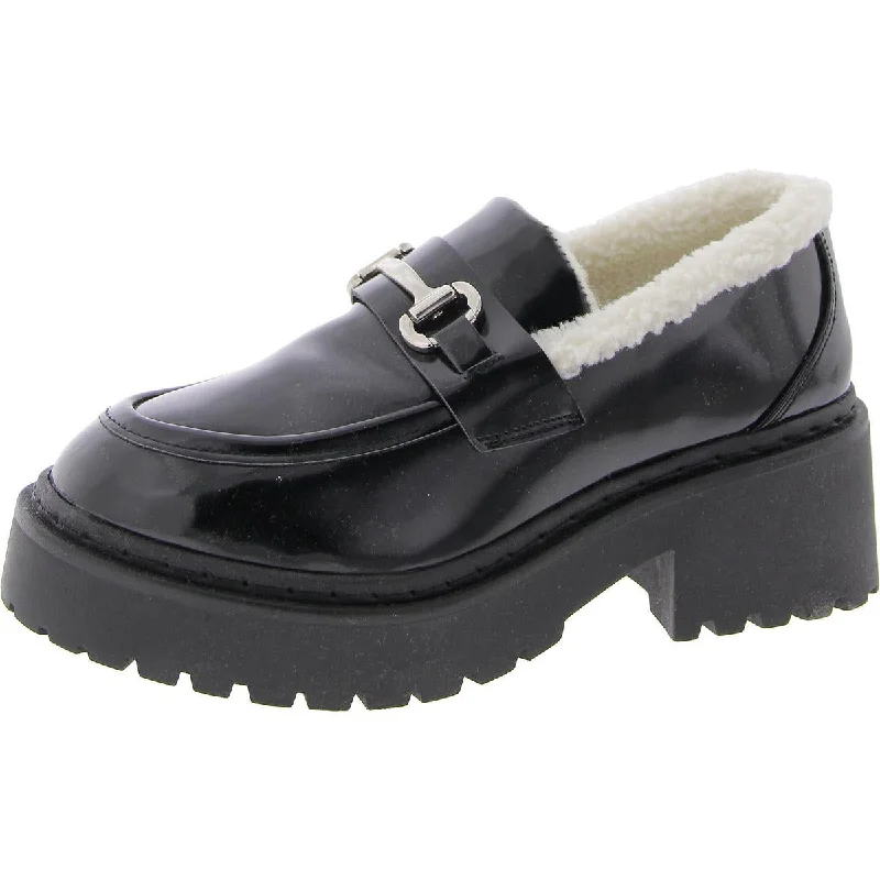 Loafers with bare chic designs -Steve Madden Womens Approach-F Faux Fur Lined Block Heel Loafers