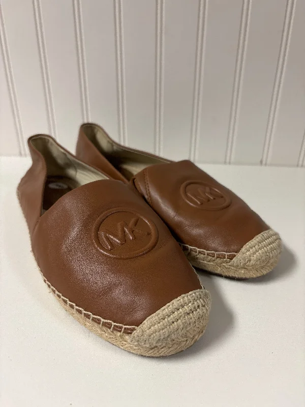 Flats with slim fabric -Shoes Flats By Michael By Michael Kors In Brown & Cream, Size: 8