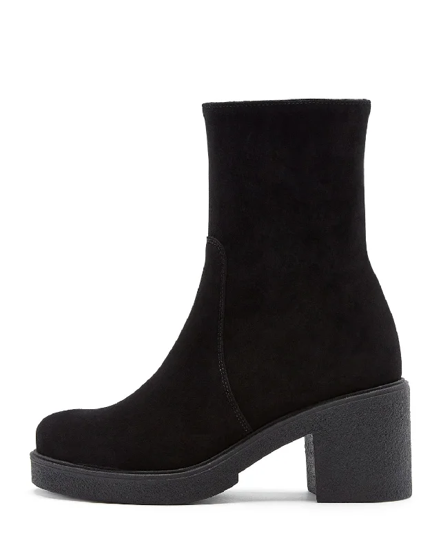 Boots with seamless heel finishes -Zed Suede Bootie | Black