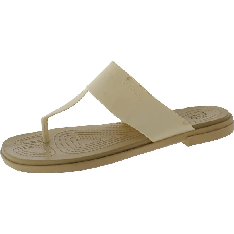 Glossy sandals for chic vibes -Crocs Womens Cushioned Footbed  Slide Sandals