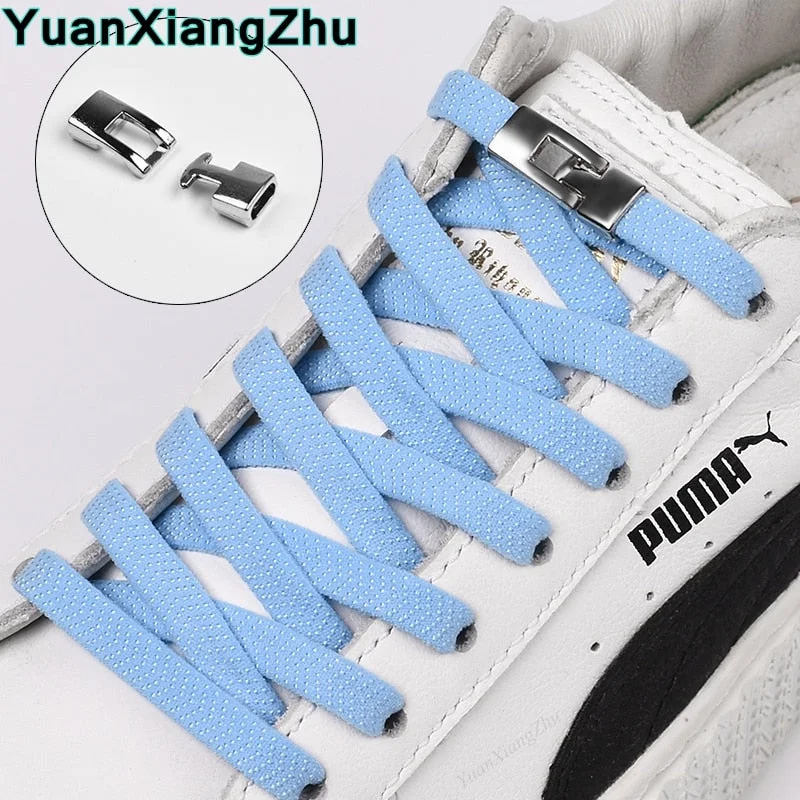 1Pair New Elastic Cross buckle ShoeLaces 1 Second Quick No Tie Shoe laces Kids Adult Unisex Sneakers Shoelace Lazy Laces Strings