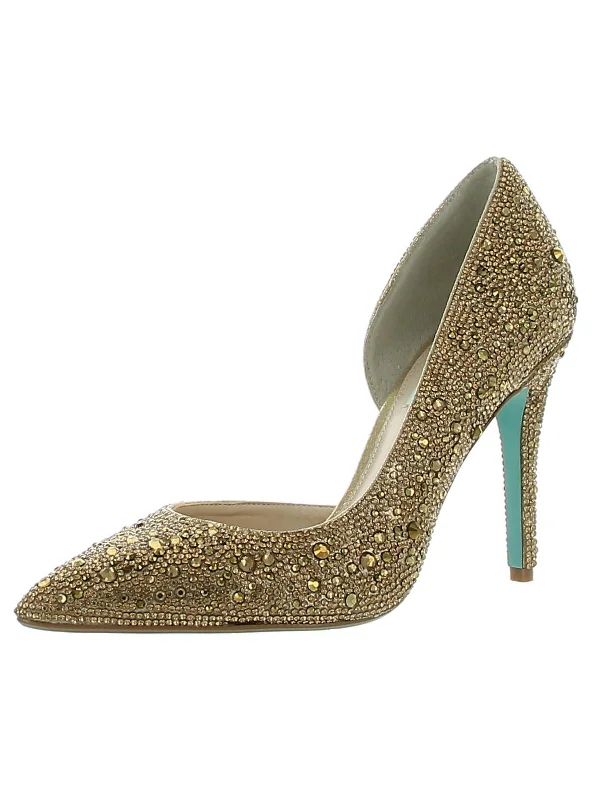 High heels with adaptive comfort -Hazil Womens Rhinestone Embellished D'Orsay Heels