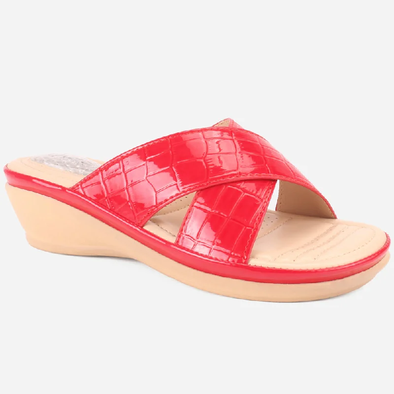 Slippers with trendy vibes -Womens "JOSEPHINE" Comfy Summer Wedge Slippers