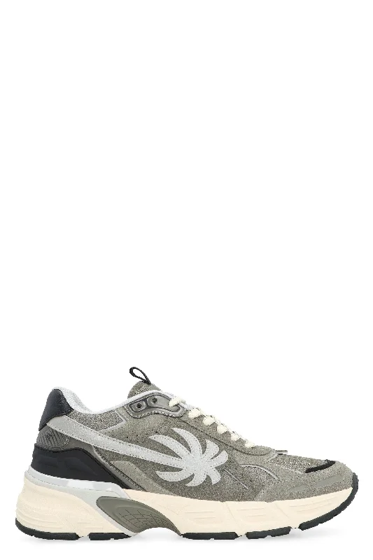 PALM ANGELS Leather and Fabric Low-Top Sneaker