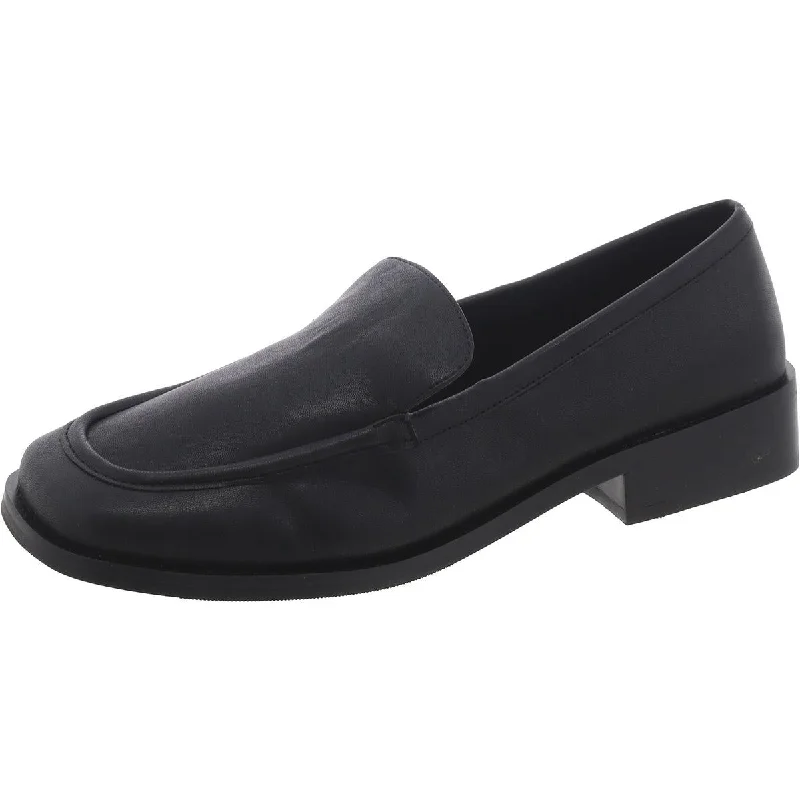 Loafers for women with tender soles -Open Edit Womens Faux Leather Block Heel Loafers