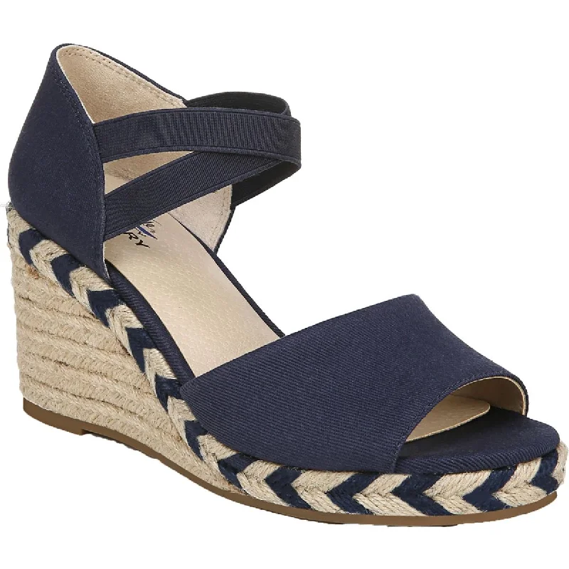 Sandals with quiet shore repose -LifeStride Womens Taffy Canvas Peep Toe Wedge Sandals