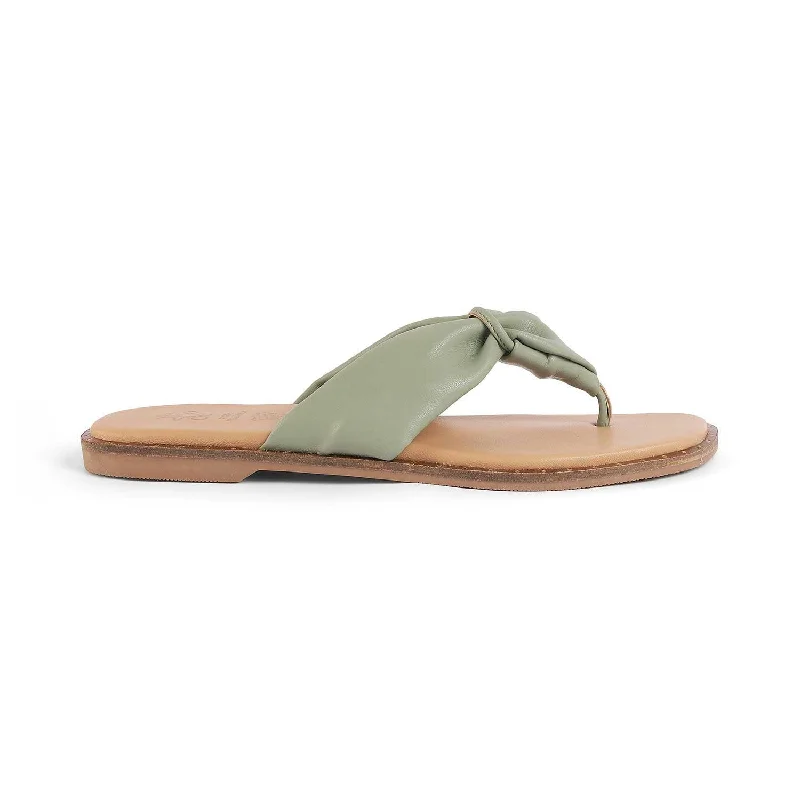 Flats for home getaways -Tresmode Tie Green Women's Casual Flats