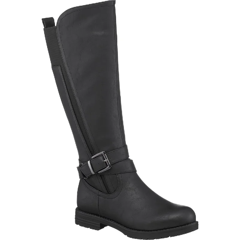 Boots for casual rainy meals -GC Shoes Womens Aston Faux Leather Knee-High Boots