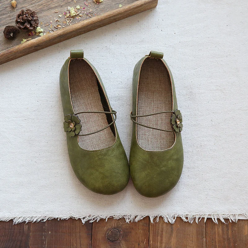 Flats with traction soles -Women Handmade Casual Comfort Flats