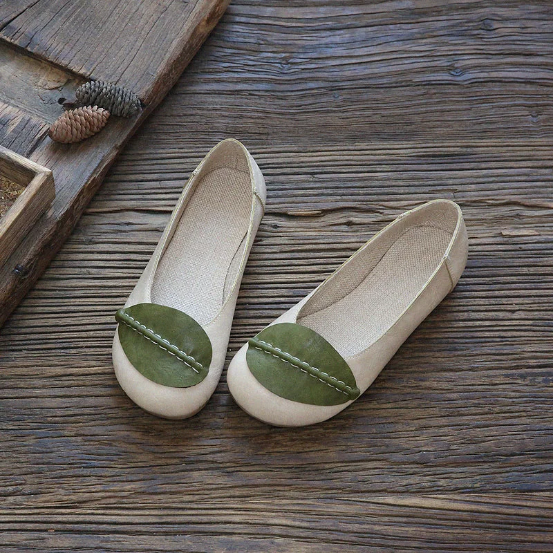 Flats for desk-side comfort -Women Retro Casual Soft Handmade Flats