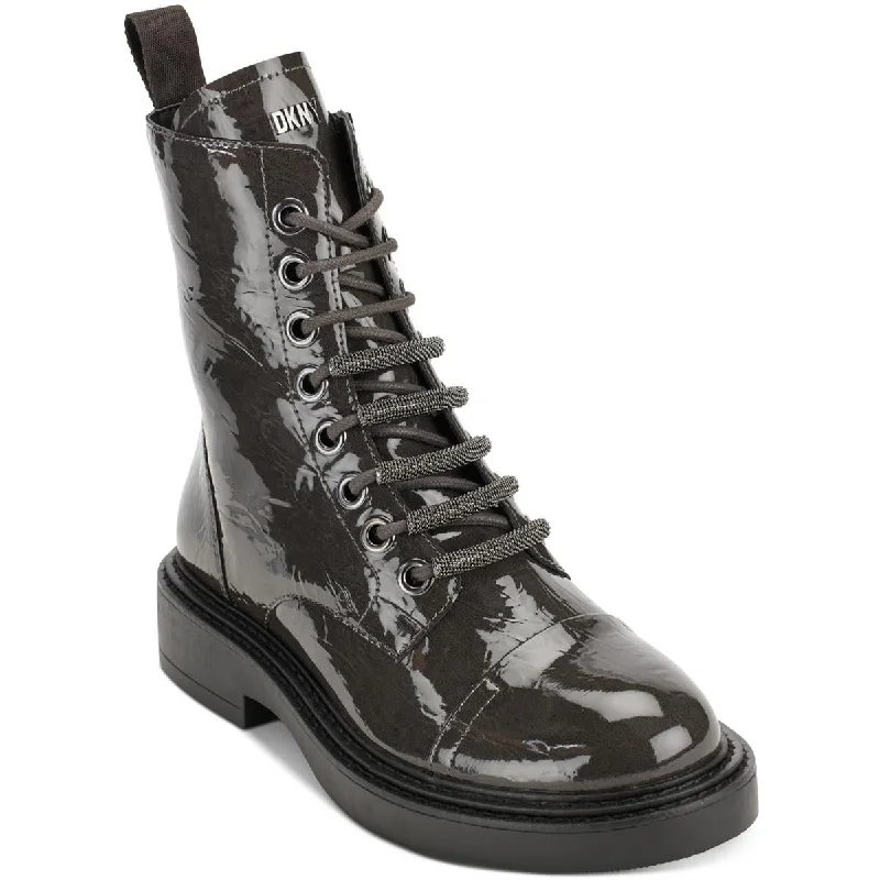 Boots for women with tender soles -DKNY Womens Malaya COMBAT LACE-UP Motorcycle Boots