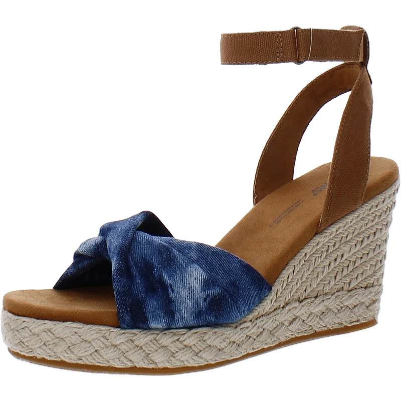 Sandals with brief shore repose -Toms Womens Marisela Twist-Front Platform Wedge Sandals