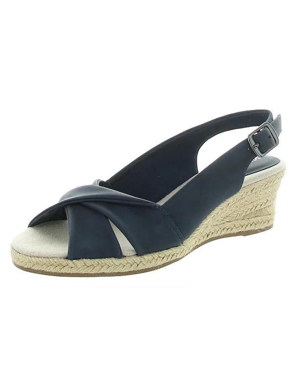 High heels for rainy nights -MAUREEN Womens Faux Leather Slingback Espadrille Heels