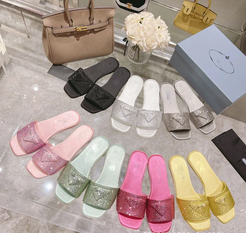 Slippers for early ease -TX wholesale casual stock thick sole candy color slippers women flat sandals