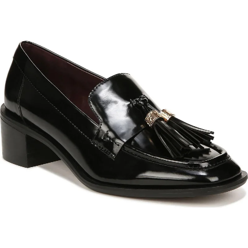 Loafers for casual dusk scenes -Franco Sarto Womens Donna Patent Square Toe Loafer Heels