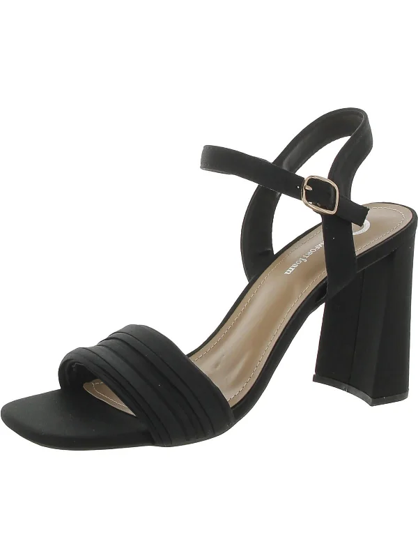 High heels for tired feet -Womens Square Toe Ankle Strap Block Heels