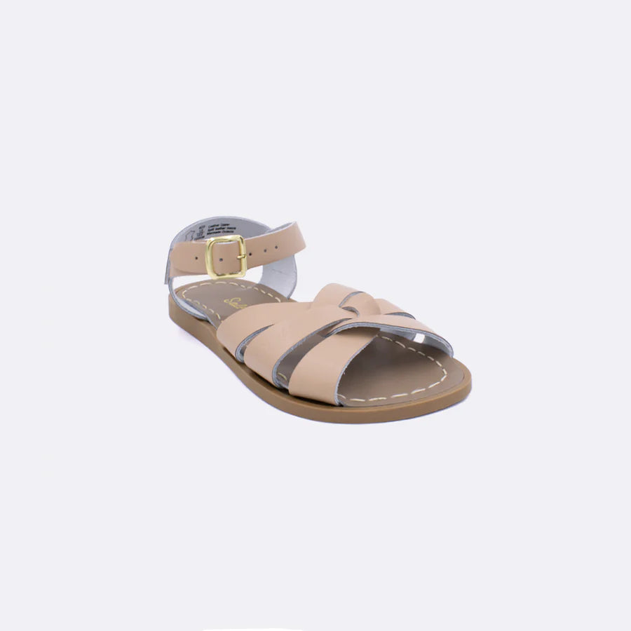 Sandals with filmy weave tops -Latte Salt Water Sandals