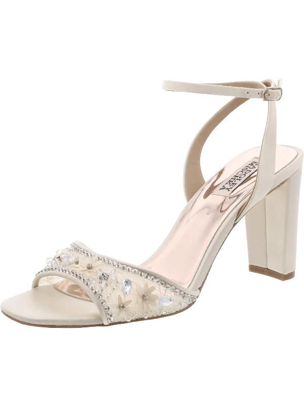 High heels for relaxed evenings -Womens Leather Embellished Ankle Strap