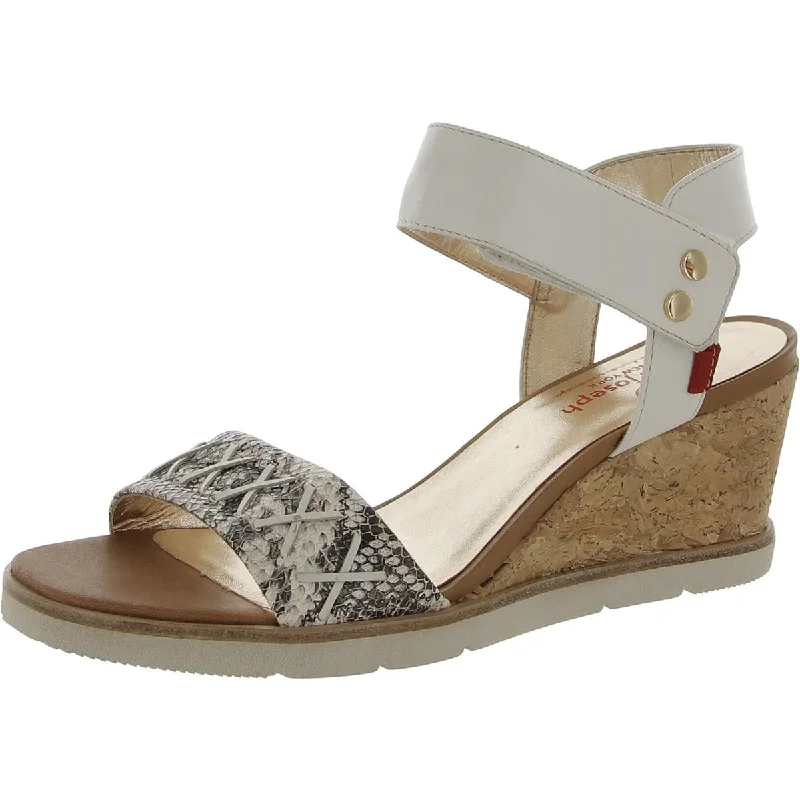 Gift sandals for summer cheer -Marc Joseph Womens Dyckman St. Leather Snake Print Wedge Sandals