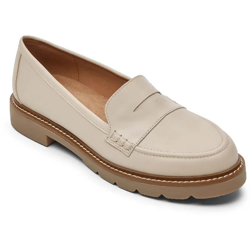 Loafers for serene wooded paths -Rockport Womens Kacey Penny Leather Slip On Loafers