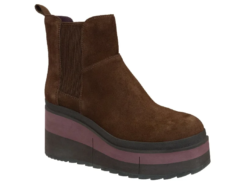 Boots with faint sparkle hues -NAKED FEET: GUILD in CACAO Platform Chelsea Boots