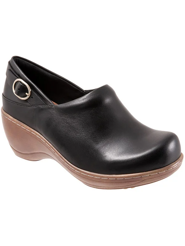 Slippers with padded heels -Minna Womens Leather Slip On Clogs