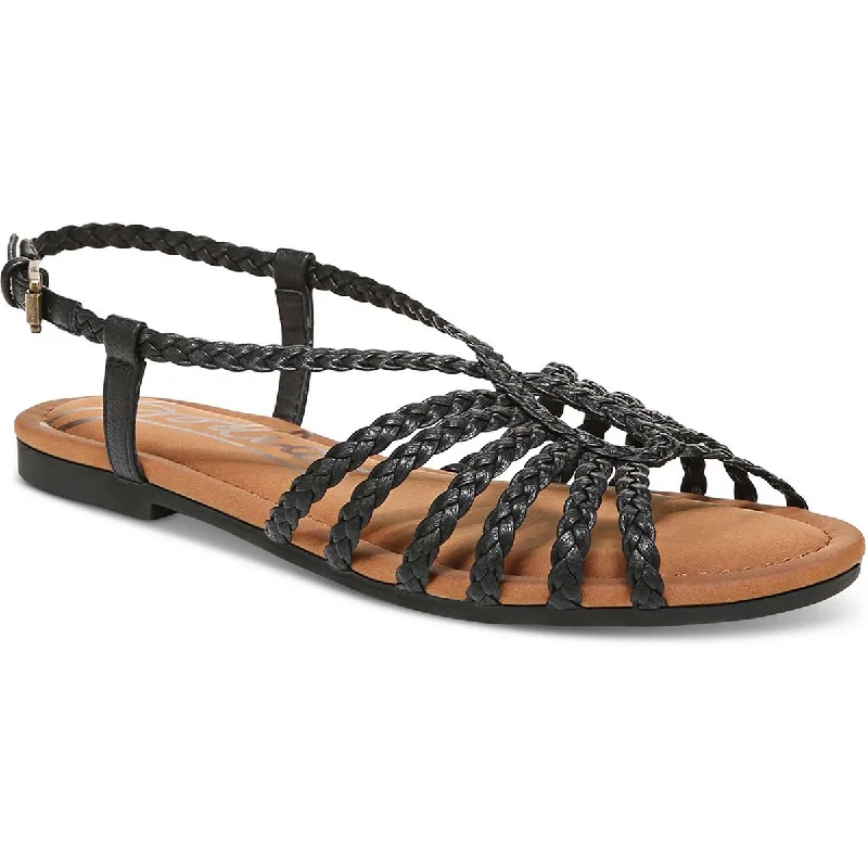 Sandals for shore tinkering -Zodiac Womens Misha Faux Leather Braided Slingback Sandals