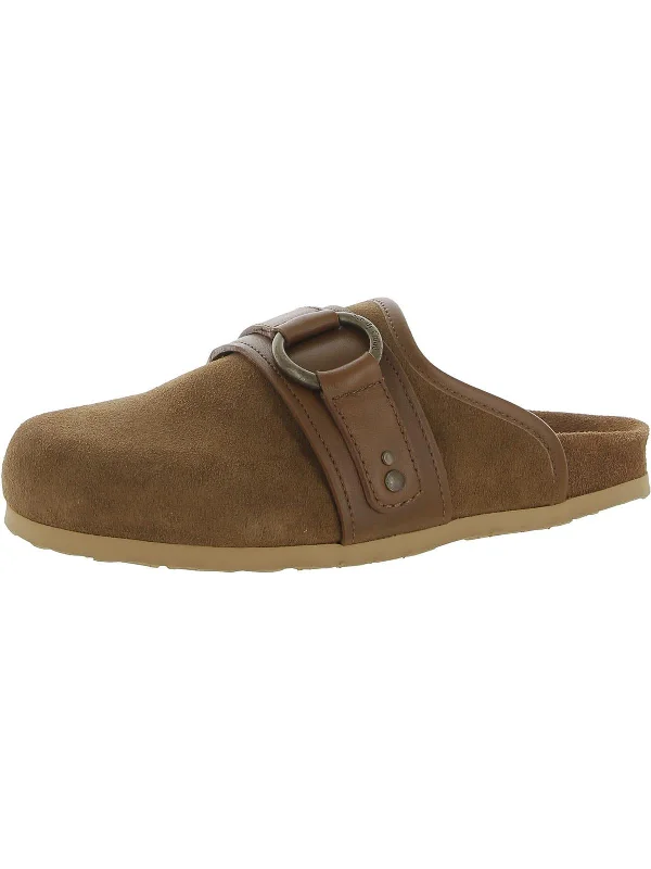 Slippers with steady linings -Gema Womens Suede Slip On Mules