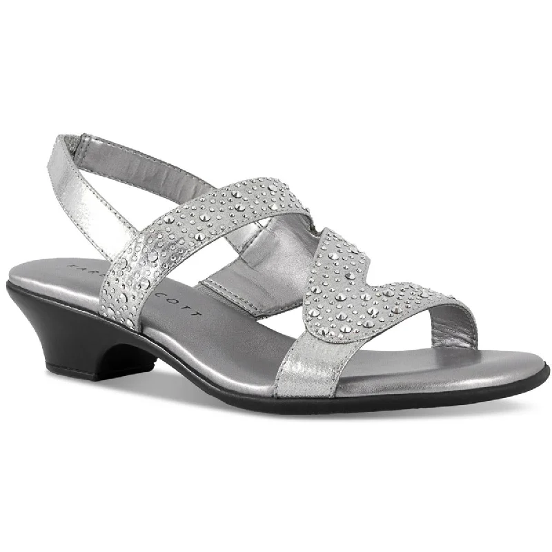 Sandals with rain-safe sole soles -Karen Scott Womens Elinnaa Embellished Slingback Wedge Sandals