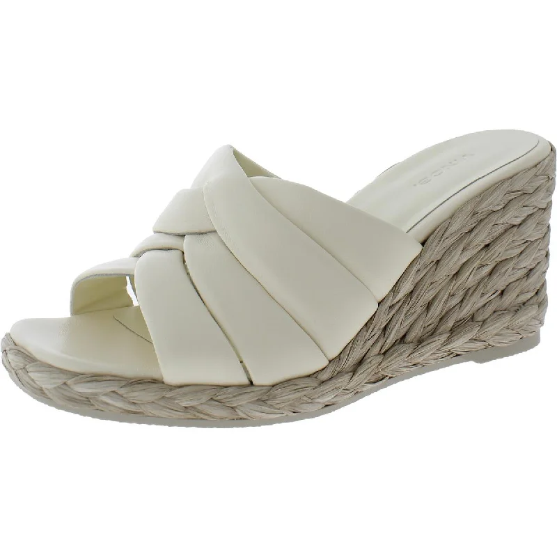 Thrift sandals with green weave -Vince Womens Leather Mule Sandals