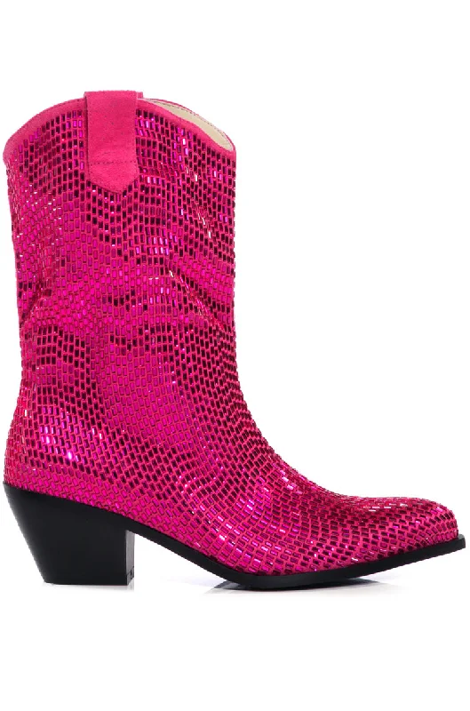 Boots with shielded toe areas -WELLINGTON-FUCHSIA WESTERN BOOTIE