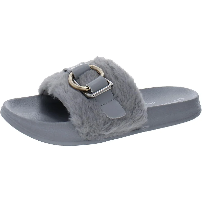 Posh sandals with shore repose -J/Slides Womens Bravo Faux Fur Slide Sandals