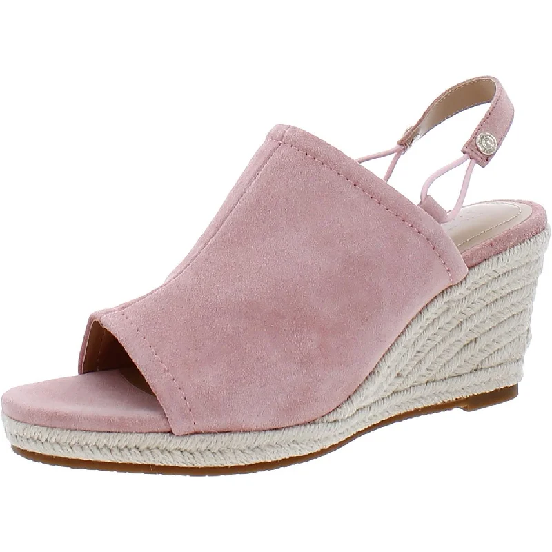 Sandals with quiet shore hush -NYDJ Womens Cai Suede Peep-Toe Wedge Sandals