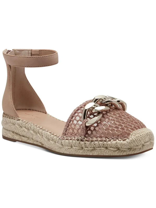 High heels with durable heels -Womens Closed Toe Ankle Strap Espadrille Heels