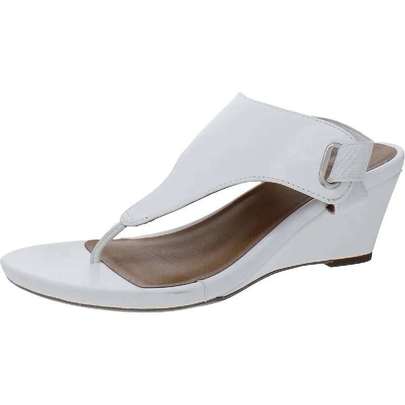 Sandals with cling strap treads -White Mountain Womens Faux Leather T-Strap Slingback Sandals