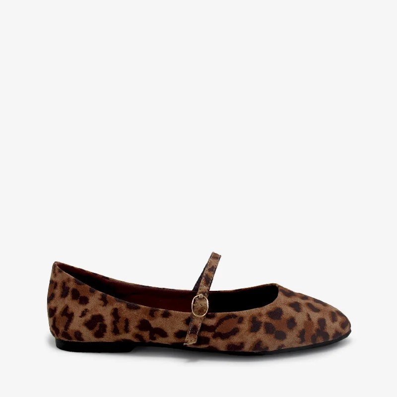 Flats with airy fabric -NICHOL LEOPARD