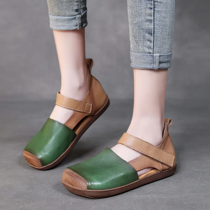 Thrifty sandals under 25 dollars -Women Retro Soft Leather Summer Casual Sandals