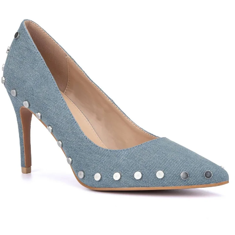 High heels for swift days -Layne Womens Denim Studded Pumps