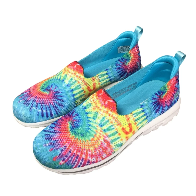 Slip-on flats for lounging -Shoes Flats By Skechers In Tie Dye Print, Size: 6