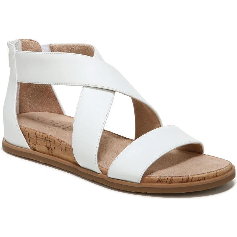 Sandals with slow shore repose -SOUL Naturalizer Womens Cindi Faux Leather Strappy Wedge Sandals