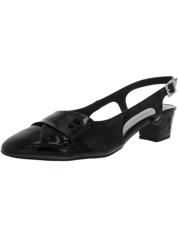 High heels for small sizes -Breanna Womens Patent Closed Toe Slingback Heels