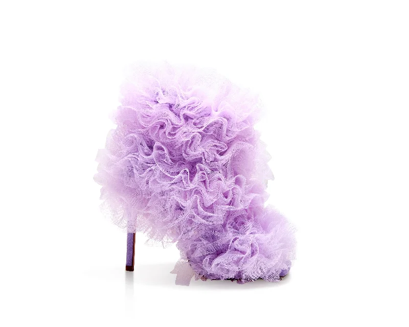 Boots for indoor dusk hangouts -TUTU-PURPLE TULLE BOOTIE