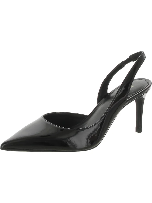 High heels for active lifestyles -Alina Flex Sling Womens Padded Insole Patent Leather Slingback Heels