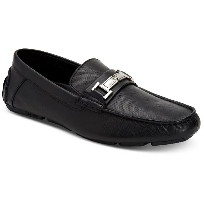 Loafers with plush sole cushioning -Calvin Klein Mens Magnus Leather Slip On Loafers